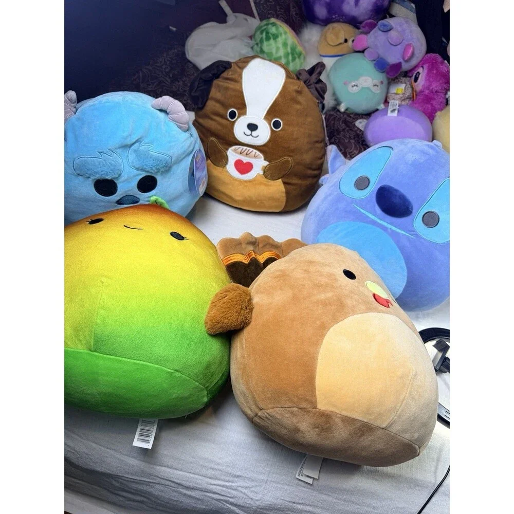Lot of 5 Squishmallows Large 12 Inch Ximena Bernie Sully Terry Stitch